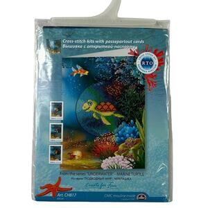 RTO Cross Stitch Kit Marine Turtle Underwater Design DMC Cotton Thread NEW